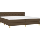  Krevet s oprugama i madracem tamnosmeđi 200x200 cm od tkanine | shoptok.hr
