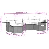  6-dijelni set vrtnih sofa od poliratana s jastucima svjetlosivi | shoptok.hr