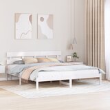 vidaXL Bela postelja iz borovega lesa Bela Trden borov les 180 x 200 cm Cene