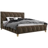 MID.YOU OBLAZINJENA POSTELJA 160 cm x 200 cm , les, kovina, tekstil, leseni material umazano rjava | Shoptok.si