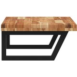  Zidna polica za umivaonik od čelika i masivnog bagremovog drva Smeđa 100 x 50 x 4 cm | Shoptok.si