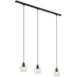 QAZQA Modern railsysteem zwart met 3 hanglampen brons 1-fase - Iconic Lava Cene