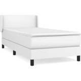 Krevet s oprugama i madracem bijeli 80 x 200 cm od umjetne kože | shoptok.hr