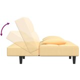  Kavč dvosed z ležiščem in dvema blazinama krem žamet | Shoptok.si