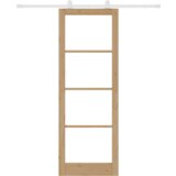vidaXL Drsna vrata s kompletom drsne opreme 'ORKDAL'Trden les in steklo, Notranja vrata s steklom 'ORKDAL'83x232x4 cm Trden bor | Shoptok.si