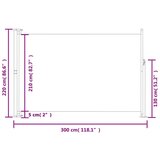  Uvlačiva bočna tenda za terasu 220 x 300 cm crna | shoptok.hr