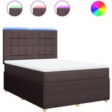 vidaXL Box spring postelja z vzmetnico temno rjav 140x190 cm blago, (21308130) Cene