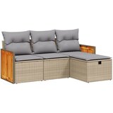  4-dijelni set vrtnih sofa s jastucima bež od poliratana | shoptok.hr