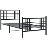 Metalni okvir kreveta uzglavlje i podnožje crni 107x203 cm | shoptok.hr