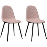 The Living Store Jedilni stoli 2 kosa roza žamet - Jedilni Stol, (21419485) | Shoptok.si