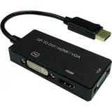 DisplayPort priključni kabel 0.10 m 12.99.3153 crna [1x muški konektor displayport - 1x ženski konektor dvi, 24 +