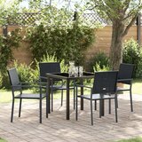  Set 3 Črna PE ratan 54x62.5x89 cm Trajno Zunanja stolica, (22087733) | Shoptok.si