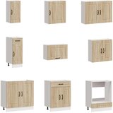  14-dijelni set kuhinjskih ormarića Kalmar konstruiranog drva Smeđa | shoptok.hr