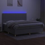  box spring s madracem LED svjetlosivi 200x200 cm tkanina | shoptok.hr