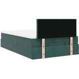 vidaXL Otomanski posteljni okvir z vzmetnico zelen 120x190 cm žamet, (21610332) | Shoptok.si