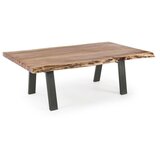 BIZZOTTO Črna/v naravni barvi klubska mizica z mizno ploščo iz akacije 65x115 cm Aron – | Shoptok.si