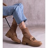 Gemre Dark beige ankle boots with fabric upper by Kris | shoptok.hr