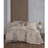 beigegreywhite ranforce king quilt cover set (fr)