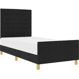  Krevetna konstrukcija s uzglavljem Crna 100 x 200 cm tkanina | shoptok.hr