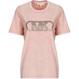 Michael Kors Majice s kratkimi rokavi CROP GWSH EMPIRE STUD TEE Rožnata u