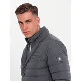 Ombre Men's quilted jacket with jacket cut - graphite | Eponuda.ba