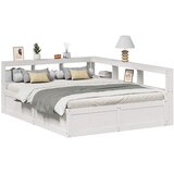 vidaXL Krevet s regalom z knjige bez madraca bijeli 140x200cm borovina | shoptok.hr