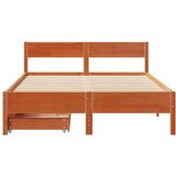 vidaXL Okvir kreveta bez madraca voštano smeđi 135x190 cm od borovine | shoptok.hr