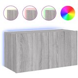 vidaXL Stenska TV omarica z LED lučkami siva sonoma 80x35x41 cm, (21012177) Cene