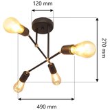  Prislonjeni luster ROSETTE 4xE27/15W/230V crna/zlatna | Eponuda.com