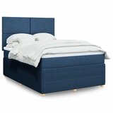 vidaXL Box spring postelja z vzmetnico modra 140x190 cm blago Cene