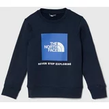 The North Face Otroški bombažen pulover REDBOX CREW mornarsko modra barva