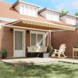 vidaXL Ručna uvlačiva tenda Višebojna pruga 450x300 cm | shoptok.hr