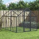 vidaXL Ptičnica antracitna 1,79x3x1,85 m aluminij | Shoptok.si