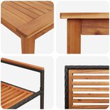  Vrtni set za objed 7 pcs Crna Čvrsto drvo akacije | Eponuda.com