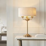  Endon 110721 - Stona lampa HIGHCLERE 3xE14/18W/230V bež/mesing | Eponuda.com