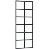  Klizna vrata od stakla ESG i aluminija 76 x 205 cm crna | shoptok.hr