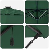  Suncobran Zelena 352 x 251 x 265 cm Poliester i aluminij | shoptok.hr