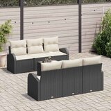  Sjedeća garnitura za vrt 7 kom. Crna poliratan 55.0 x 55.0 x 37.0 cm | Shoptok.si