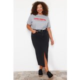 Trendyol Curve Black Denim Plus Size Skirt | shoptok.hr