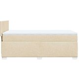 vidaXL Box spring postelja z vzmetnico krem 80x200 cm blago | Shoptok.si