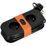  Produžni kabl 2 utičnice + 2x USB, 1,4 m, crni | Eponuda.com