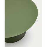 Kave Home Zelena okrogla klubska mizica s stekleno mizno ploščo ø 80 cm Wilshire – | Shoptok.si