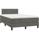 Box spring krevet s madracem tamnosivi 120 x 200 cm baršunasti | shoptok.hr