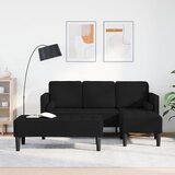 vidaXL Garnitura od 2 Dijela s Jastucima Crna Tkanina | shoptok.hr