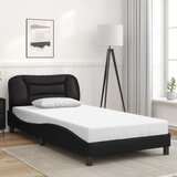 Maison Chic Posteljni okvir - Enojna postelja - Postelja za odrasle z vzglavjem črn 100x200 cm umetno usnje-J9399, (21764143) | Shoptok.si