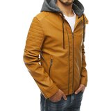 DStreet Men's khaki leather jacket TX3768