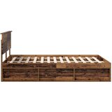  Okvir za krevet s uzglavljem Staro drvo 140 x 190 cm | shoptok.hr