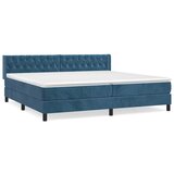 Maison Chic Box spring postelja - Vzmetna postelja z vzmetnico temno modra 200x200 cm žamet SL2797, (21908185) | Shoptok.si