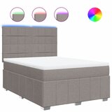 vidaXL Krevet s oprugama i madracem smeđesivi 140 x 190 cm od tkanine | shoptok.hr