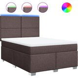 vidaXL Box spring postelja z vzmetnico temno rjava 160x200 cm blago, (21321079) | Shoptok.si